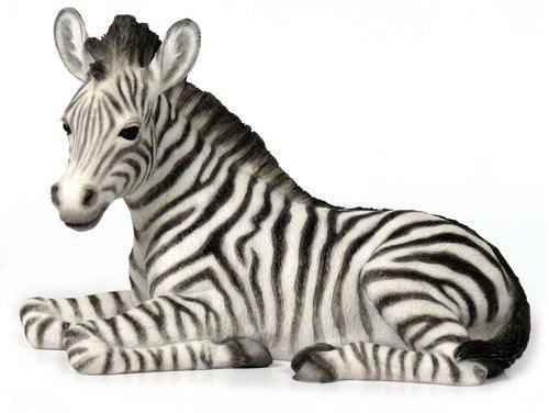 Unicorn Studio 6.13 Inch Baby Zebra Kneeling Decorative Figurine, White and Black