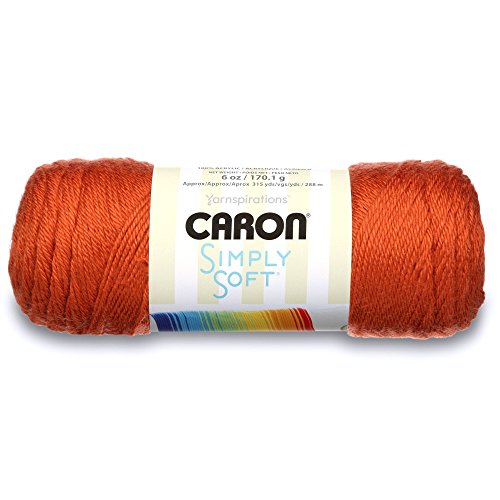 Spinrite Yarns (CA) Caron Simply Soft Solids Yarn, 6oz, Gauge 4 Medium, 100% acrylic - Pumpkin - Machine Wash & Dry