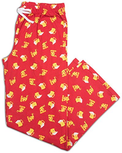 Pavilion - Pizza and Beer Unisex Pajama Pants with Pockets - Small