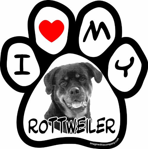 Imagine This Company 5-1/2-Inch by 5-1/2-Inch Car Magnet Picture Paw, Rottweiler