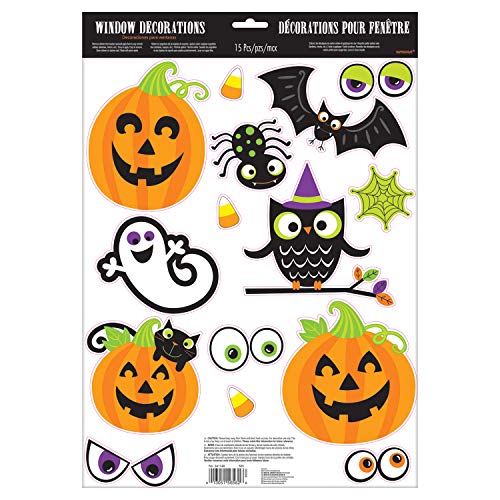 amscan Halloween Family Friendly Window Decoration 12" x 17", Multicolor (241148)
