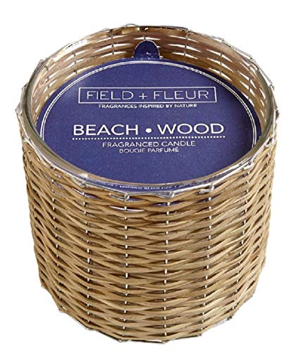 HillHouse Naturals Field Fleur Handwoven Candle 2 Wick 12OZ. (Beach Wood)