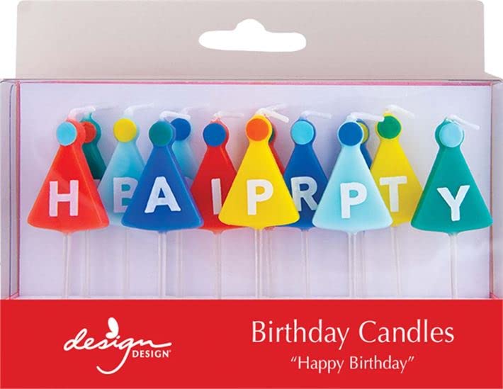 Design Design 758-09982 Happy Birthday Hats Candle Set, Large