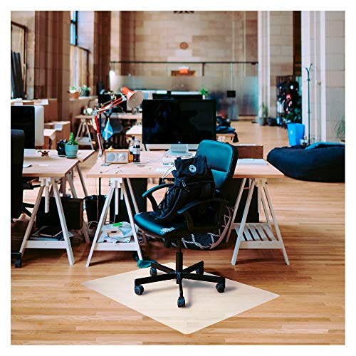 Floortex Ecotex Polypropylene Anti-Slip Chair Mat for Hard Floors, 45" x 53", Translucent
