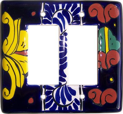 Fine Craft Imports Double Decora Marigold Talavera Switch Plate