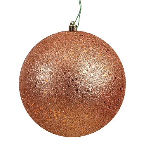 Vickerman 6" Rose Gold Sequin Ball Ornament, 4 per Bag