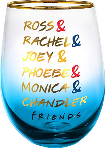 Spoontiques Friends Stemless Glass, 20 oz, Blue