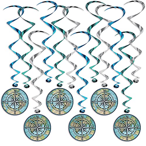 Beistle Voyager Compass Hanging Swirls (12 Pcs) - 1 Pack