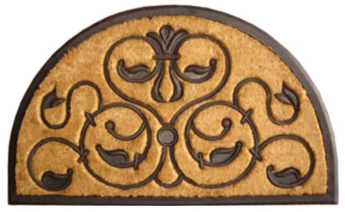 Imports Decor Half-round Rubber Back Coir Doormat, Brigoder, 18-Inch by 30-Inch