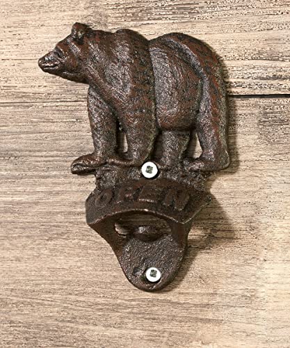 Giftcraft Cast Iron Bear Wall Bottle Opener