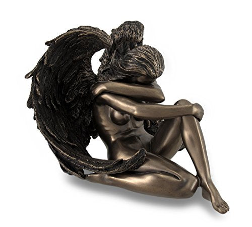 Unicorn Studio Resin Sculptures Bronzed Female Angel Statue Artistic Nude Sculpture 6 X 4.5 X 5.5 Inches Bronze