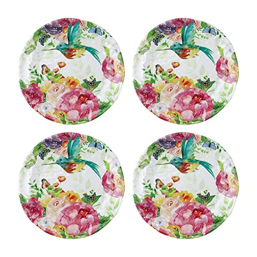 Supreme Housewares UPware 4-Piece Rose Garden Melamine 6 Inch Serving Plates/Appetizer Plates/Dessert Plates