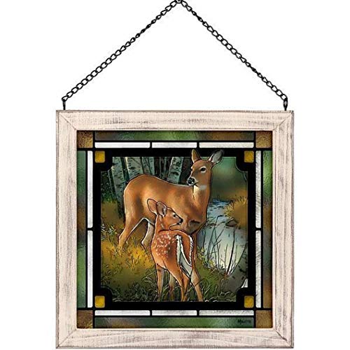Wild Wings(WI) 5386497321 Stained Glass Art, 9-inch Height (Birch Creek Deer)