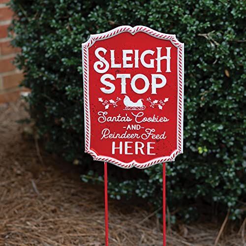 CTW Festive -Sleigh Stop- Sign with Stake- Single Sided