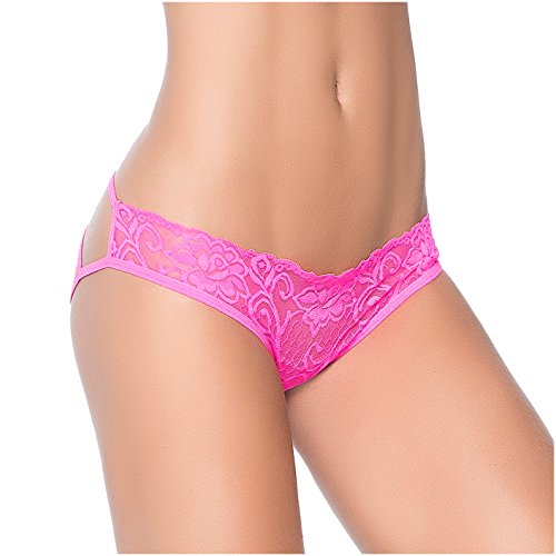 Mapale Lace Cage Back Bikini, M, Hot Pink