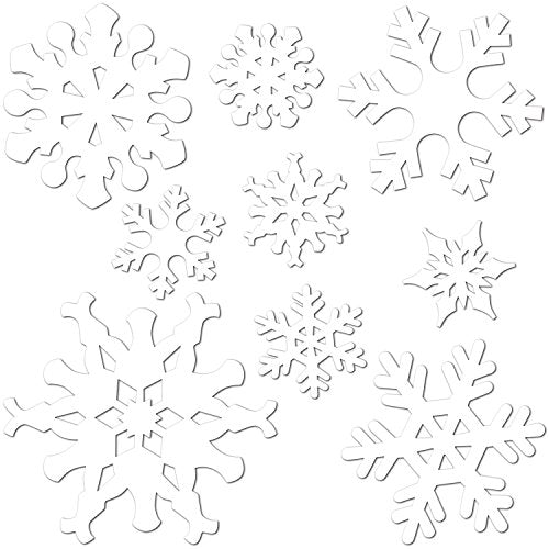 Beistle Snowflake Cutouts 9 Piece Winter Wonderland, Christmas Decorations, 5"-12", White
