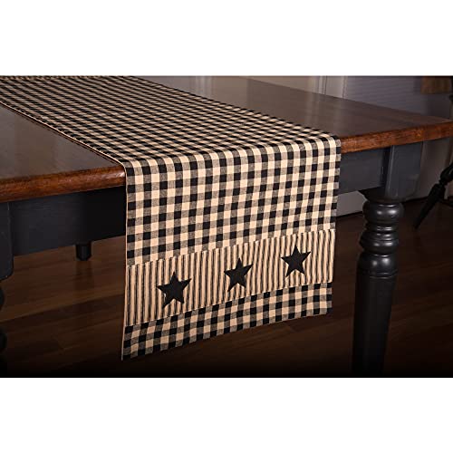 Home Collection Heritage House Black Star Table Runner 14"x 45" by Raghu