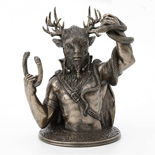 Veronese Design 8 5/8" Cernunnos The Horned God of The Wild Resin Statue Bust Bronze Finish
