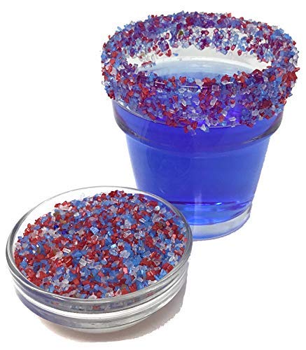 Ultimate Baker Snowy River Americas Cocktail Sugar - Kosher All Natural Red, White, and Blue Cocktail Rimmer and Coffee Rimmer (Americas, 4oz Bag)