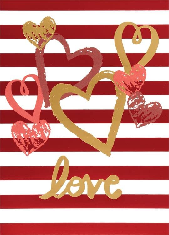 Design Design 100-79509 Love Hearts On Stripes Valentines Greeting Card