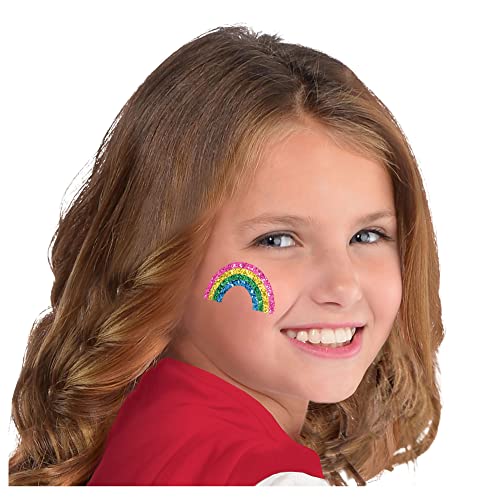 Amscan Party Perfect Team Spirit Rainbow Image Glitter Body Jewelry Accessory , Multicolor, One Size