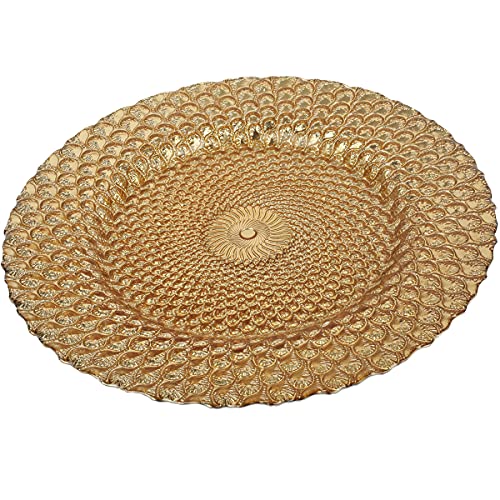 A&B Home A&B Home 13-inch Stallard Decorative Plate - Gold
