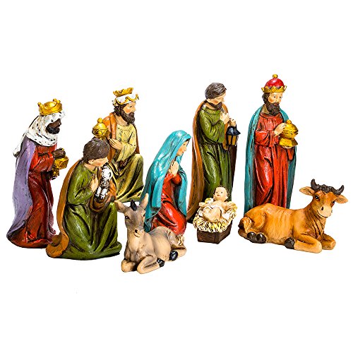 Kurt Adler Adler 8" Resin Table Piece Nativity Set (Set of 9), 9