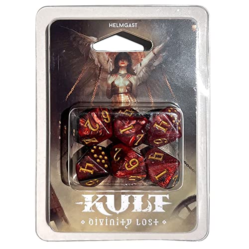 Modiphius Impressions Kult: Divinity Lost: Dice Set (Inferno Edition) - 6 Piece Dice Set