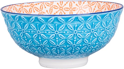 BIA Cordon Bleu Ooh La La 11-Ounce Aster Bowl, Set of Four, Orange/Turquoise