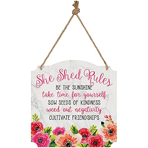 Carson 23727 She Shed Rules Metal Wall Decor, 12 inches High