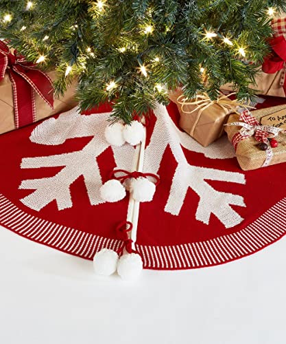 Giftcraft 684107 Christmas Snowflake Tree Skirt, 22-inch Diameter