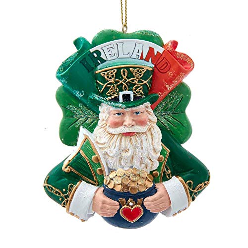 Kurt Adler TD1711 Ireland International Santa Hanging Ornament, 3-inch High, Resin