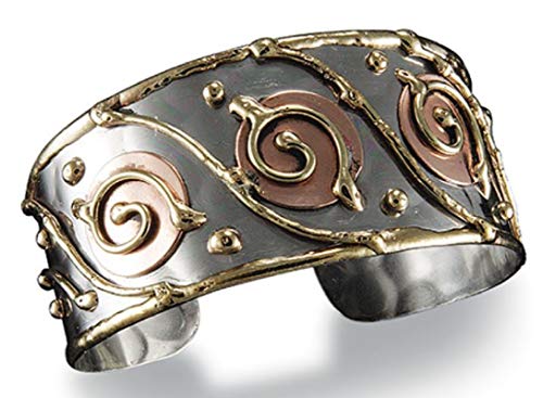 Anju Swirl Mixed Metal Brass and Copper Cuff Bracelet