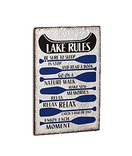 Giftcraft 088116 Lake Rules Wall Sign, 13.4-inch Height, Metal