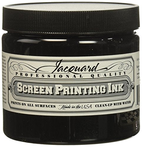 Jacquard Professional Screen Print Ink, Water-Soluable, 16oz Jar, Black (117)