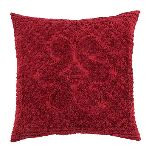 Better Trends Ashton Collection is Super Soft and Light Weight in Medallion Design 100 Pecent Cotton Tufted Unique Luxurious Machine Washable Tumble Dry, Euro Sham, Burgundy