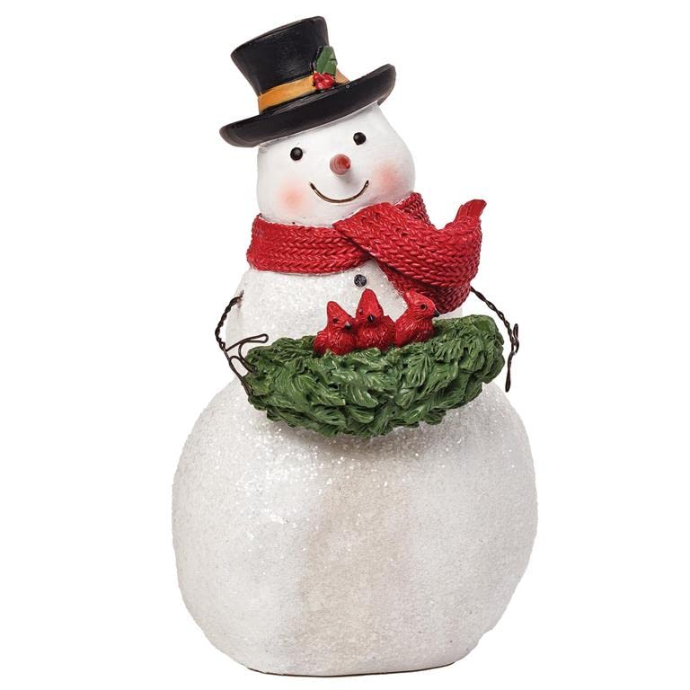 Blossom Bucket Snowman with Christmas Wreath Birds Nest