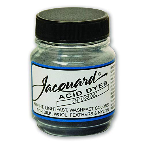 Jacquard Acid Dye for Wool, Silk and Other Protein Fibers, 1/2 Ounce Jar, Concentrated Powder, Turquoise 624