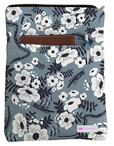 Shelftify White Flowers Book Sleeve - Book Cover for Hardcover and Paperback - Book Lover Gift - Notebooks and Pens Not Included