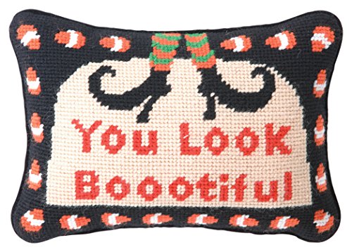 Peking Handicraft You You Look Boootiful Needlepoint Wool Throw Pillow