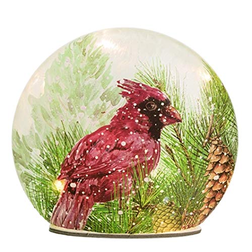 Transpac Y9313 Light Up Hand Painted Cardinal Decor, 3-inch Length, Glass