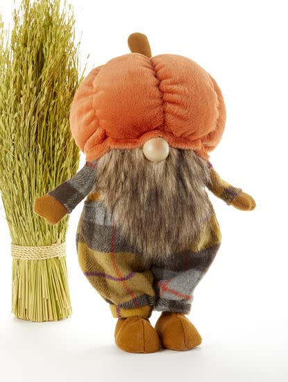 Delton Standing Pumpkin Hat Gnome, 14.96-inch Height