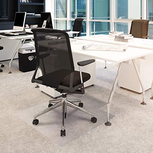 Floortex Advantagemat PVC Chair Mat for Carpets to 3/4", 48" x 36", Rectangular with Lip, Clear (FR119230LV)