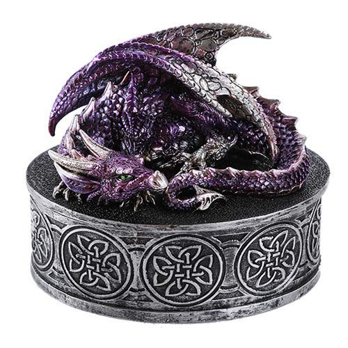 Pacific Trading Giftware Medieval Fantasy Mythical Dragon Lidded Treasure Trinket Box