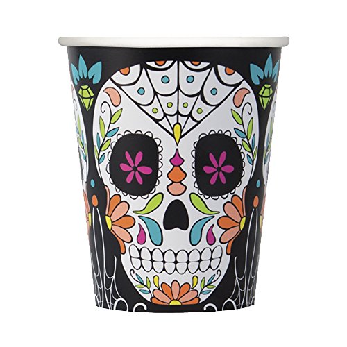 Unique Industries Skull Day of the Dead Paper Cups - 8 Pcs
