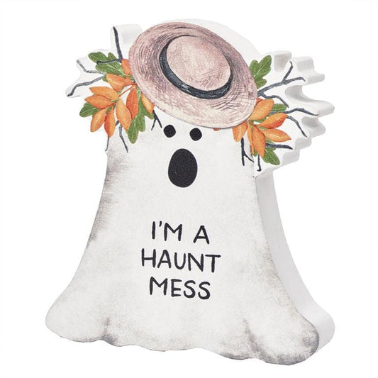 Blossom Bucket I'm A Haunt Mess Ghost Halloween Figurine