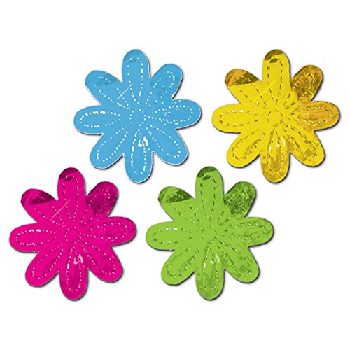 Beistle Metallic Flower Silhouettes (asstd colors) (4/Pkg)