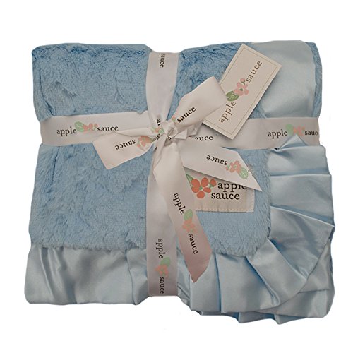 Birchwood Applesauce Satin Trimmed Baby Blanket, Blue