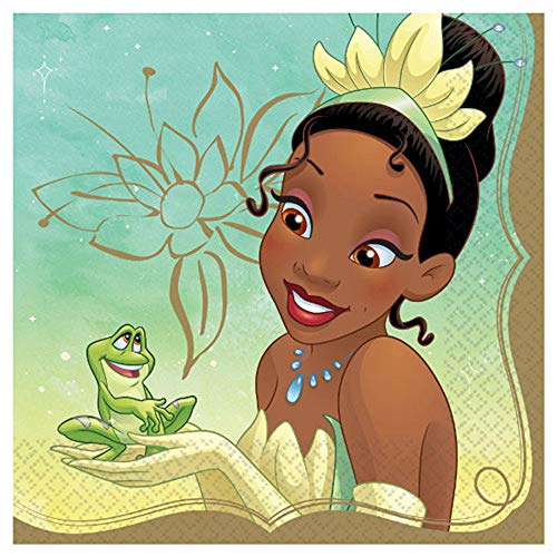 Amscan Disney Princess Tiana Luncheon Paper Napkins - 6.5" x 6.5" | Multicolor | Pack of 16
