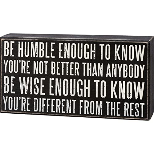 Primitives By Kathy 113279 Be Humble Enough to Know Box Sign, 8.50-inch Length